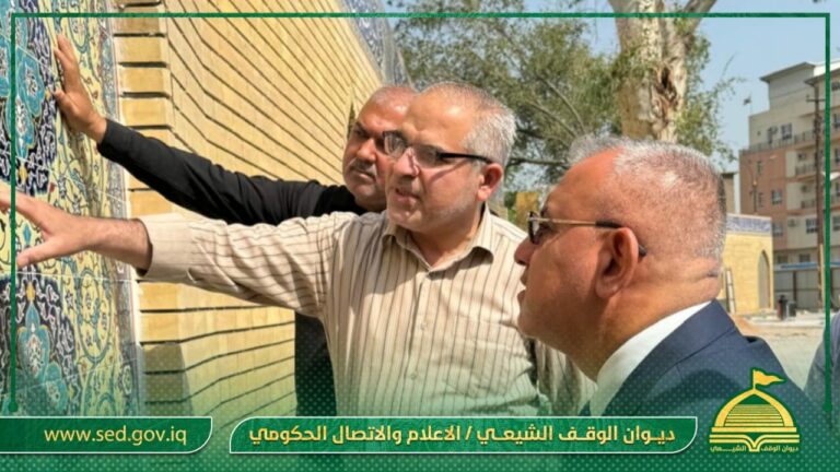 وكيل رئيس الديوان للشؤون الإدارية والمالية المهندس حسين التميمي يتفقد مشروع أعمار جامع براثا