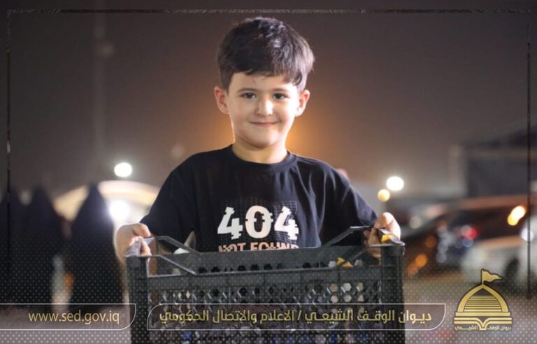استمرار تقديم الخدمات لزائري الإمام الحسين (عليه السلام) بموكب ديوان الوقف الشيعي المركزي