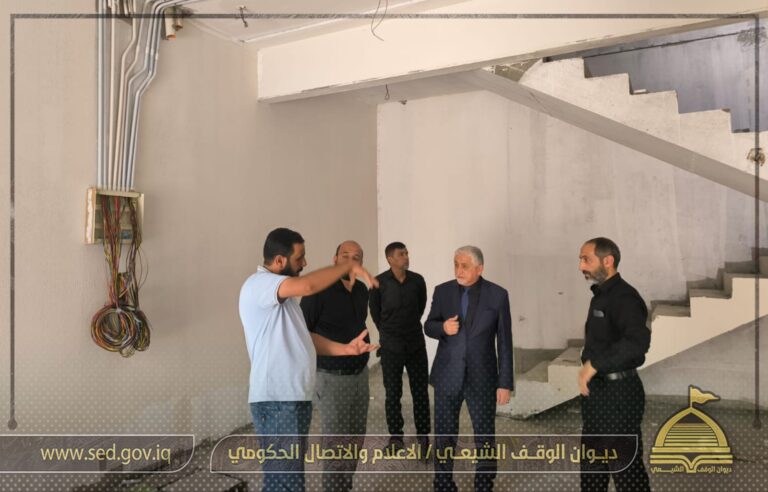 مدير الوقف الشيعي في النجف الاشرف يطلع على سير الاعمال في مشروع انشاء جامع وحسينية جنة الامام الحسين (ع)