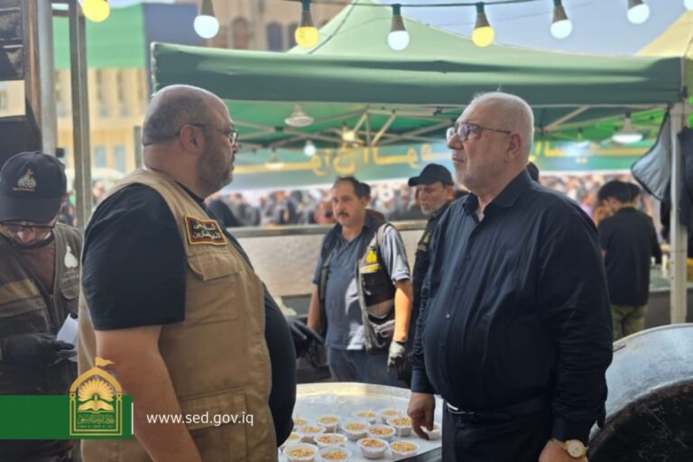 مدير عام دائرة إحياء الشعائر الحسينية الاستاذ علاء القسام يزور موكب الديوان المركزي في سامراء المقدسة